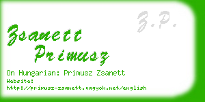 zsanett primusz business card